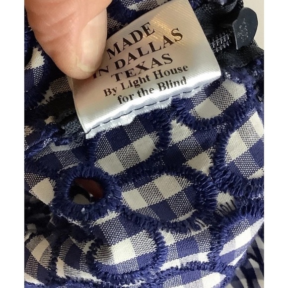 Tish Cox Sz XS Eyelet Ruffle High Low Hem Skirt Blue White Boho Texas - Picture 7 of 7